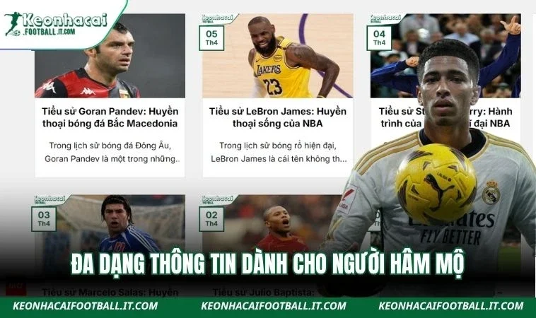 Đa dạng thông tin dành cho người hâm mộ