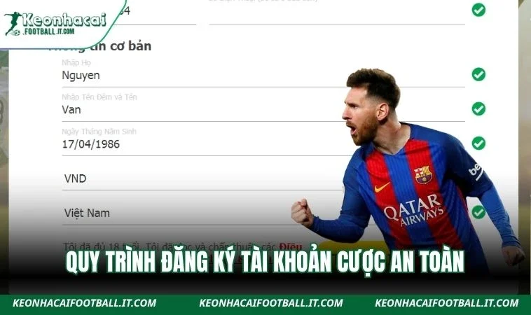 Quy trình đăng ký tài khoản cược an toàn